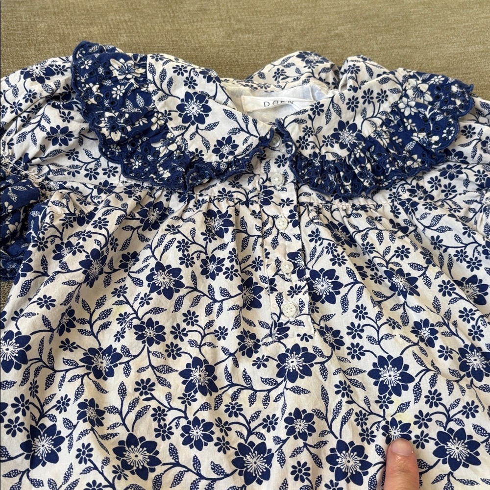 Doen Girls Navy Floral Ruffle Dress size 2 - Picture 8 of 8